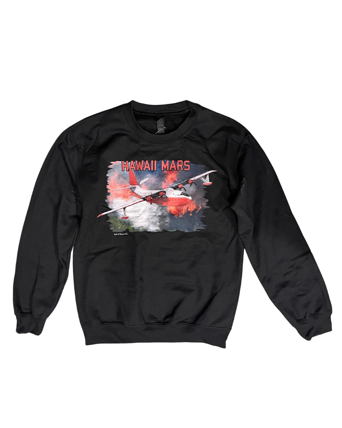 Hawaii Mars Fire - Black Crewneck