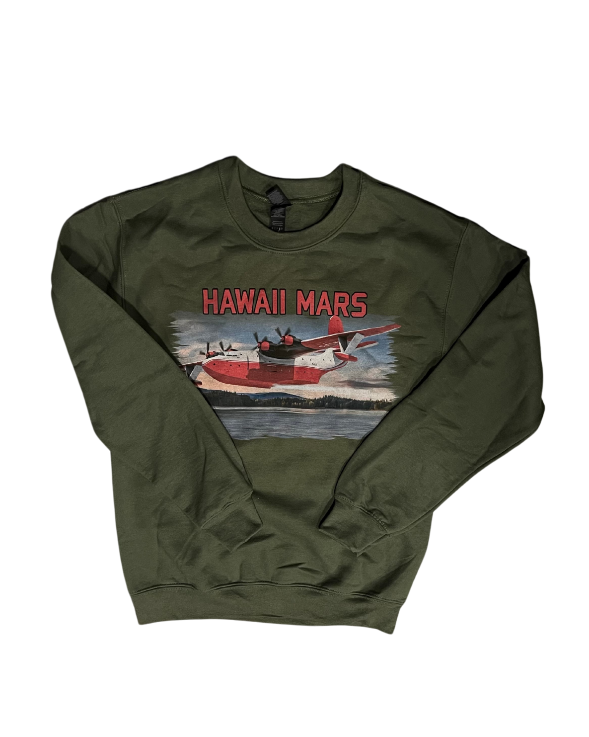 Hawaii Mars Water - Green Crewneck