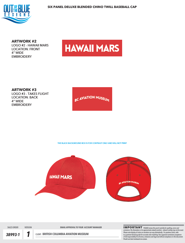 Hawaii Mars Red Baseball Cap