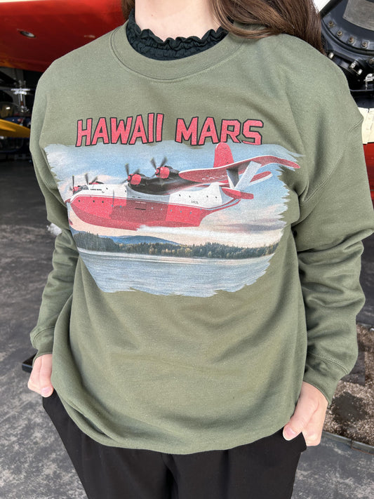 Hawaii Mars military green water T- Shirt