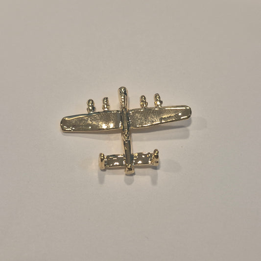 Gold Lancaster Plane Pin